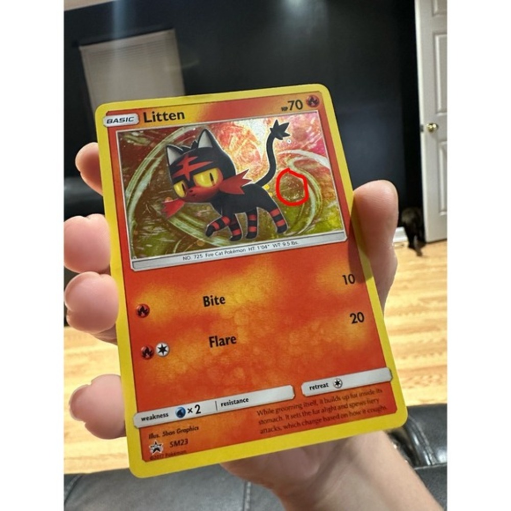 Litten SM23 INSANE FART SWIRL PLACEMENT🌀 Pokemon‎ promo Damaged